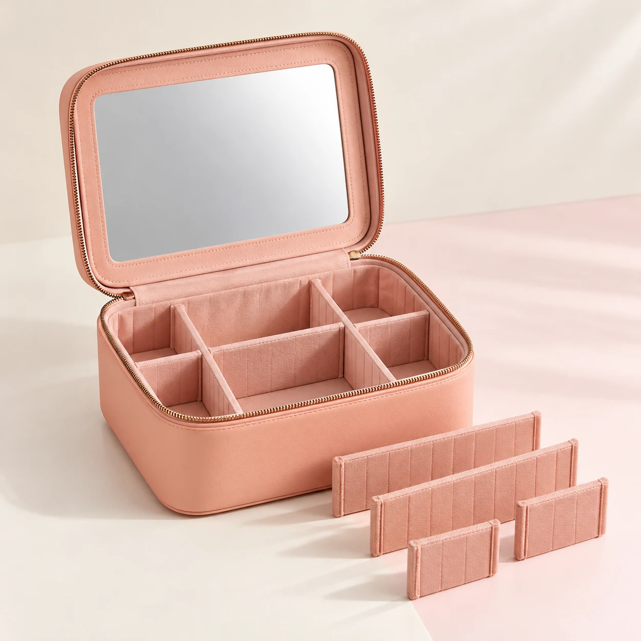 Petal View Travel Vanity Case in Peach